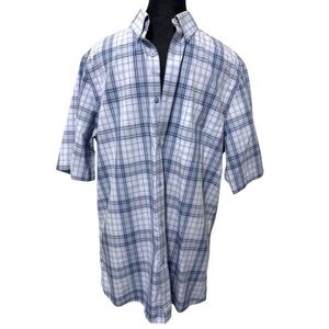 Nordstrom Men’s Wrinkle-Free 100% Cotton Plaid Checkered Button-Down Shirt Sz M
